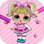 Cute Dolls Gliter Coloring Pagesicon