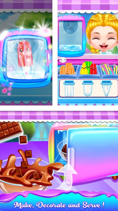 魔雪奇緣小女孩游戏!冰雪奇缘做冰淇淋游戏游戏截图