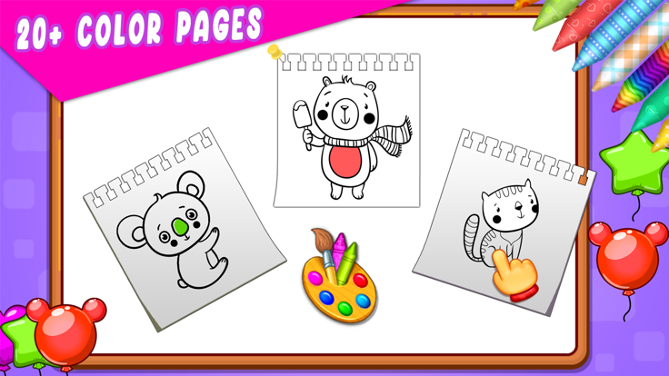 孩子们着色绘画游戏游戏截图