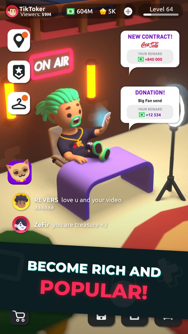 Screenshot of Idle Tiktoker: Get followers and become celebrity