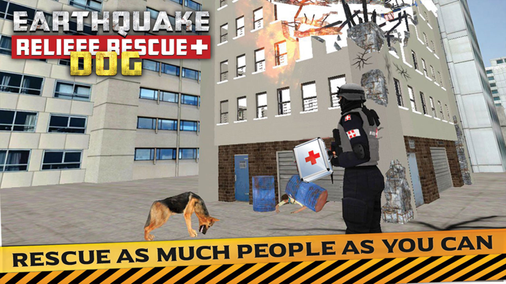 抗震救灾和救援模拟器：玩救援嗅探犬帮助地震灾民。游戏截图