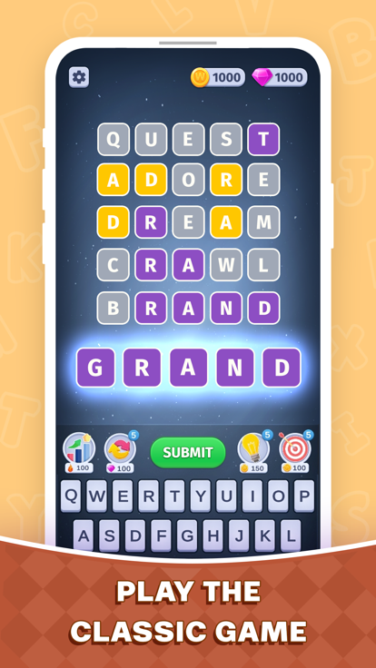Wordini: 5 in 1 word games游戏截图