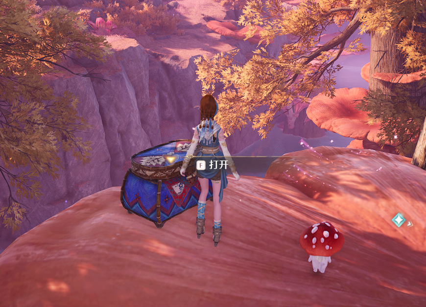 顺着树屋向上，高处的伞菇上