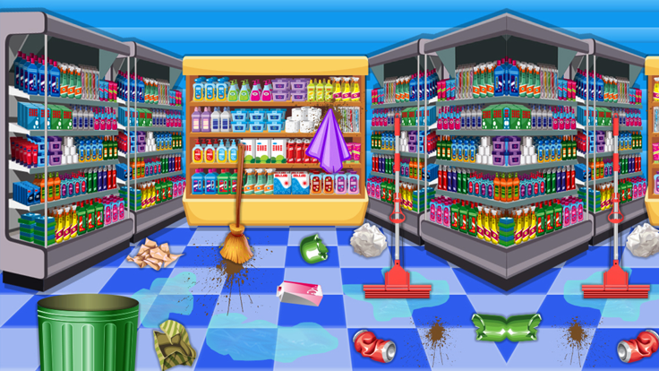 超级市场清洁趣味游戏游戏截图