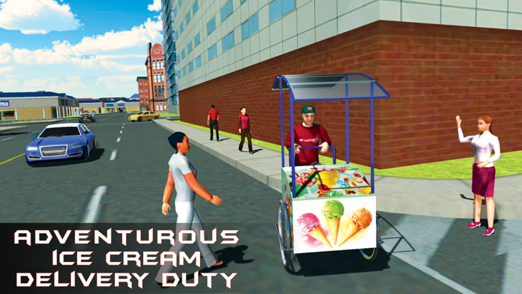 City Ice Cream Delivery – Ride bicycle simulator to sell yummy frozen food游戏截图