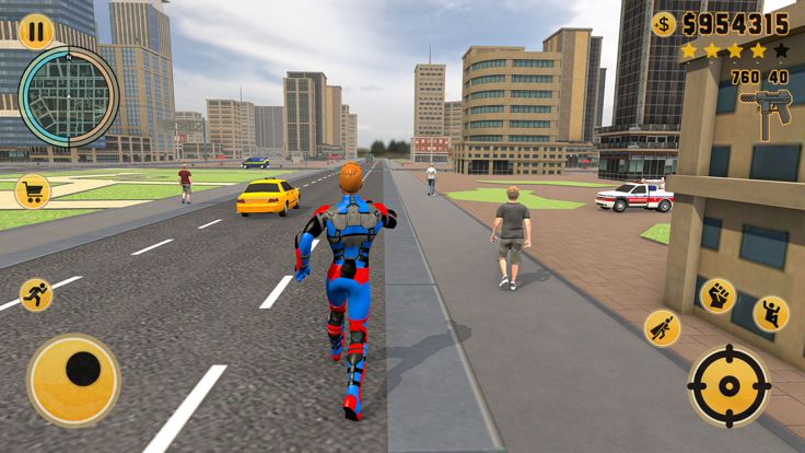 惊人的蜘蛛绳索英雄: 火柴人城市英雄维加斯游戏游戏截图