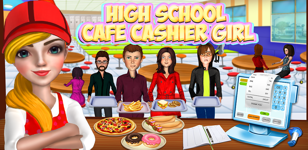 High School Cafe Cashier Girl - Kids Game游戏截图