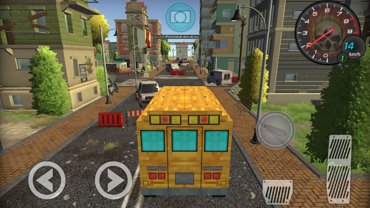 Pixel School Bus Free Style Driving游戏截图