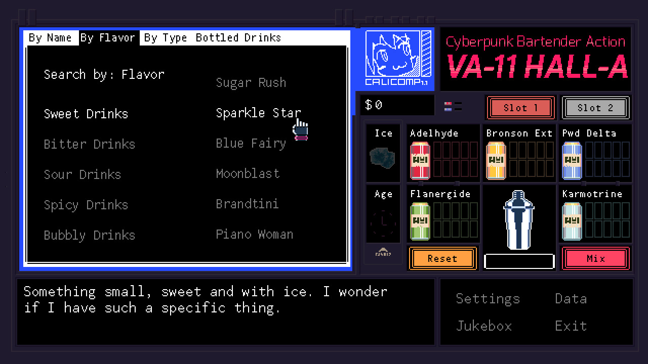 VA-11 Hall-A: Cyberpunk Bartender Action游戏截图