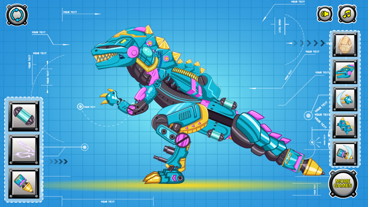 拼装机械霸王龙：机器恐龙拼图双人游戏游戏截图