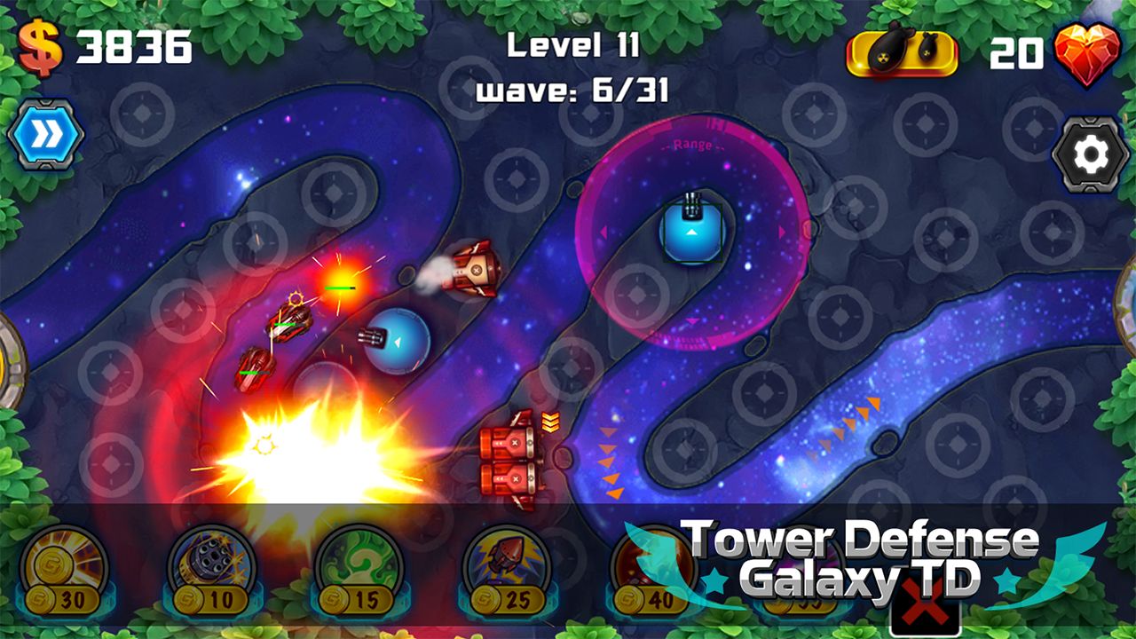 Screenshot of Tower Defense: Galaxy TD