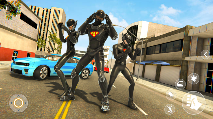 虚拟超级英雄家庭游戏 - 绳索英雄飞行城市犯罪游戏游戏截图