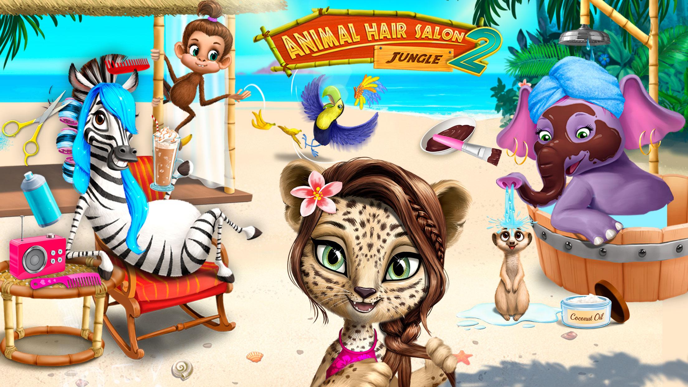 jungle animal hair salon 2 - 为小宠物打造清凉造型