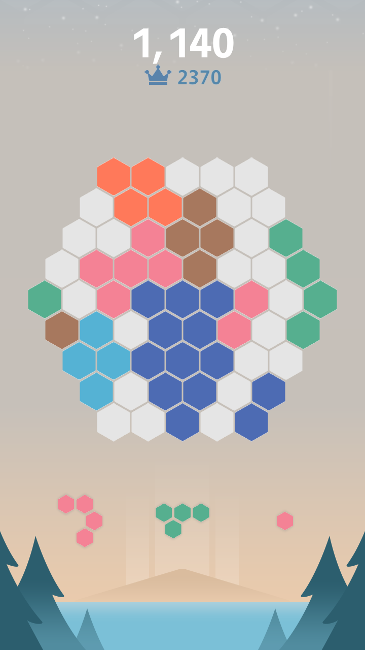 方块:六边形拼图游戏截图