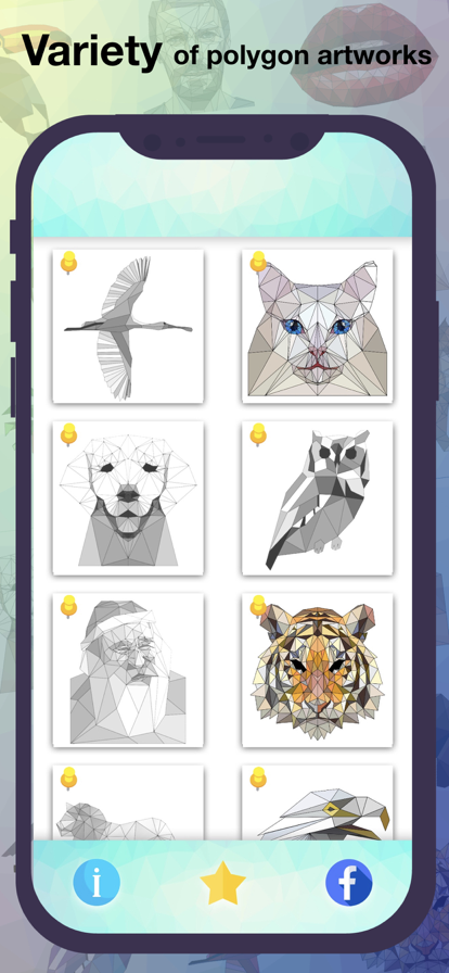 多边形 涂色游戏 - 按数字填色游戏截图