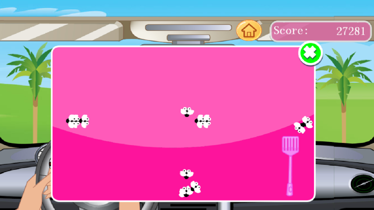 女孩开车偷懒玩游戏游戏截图