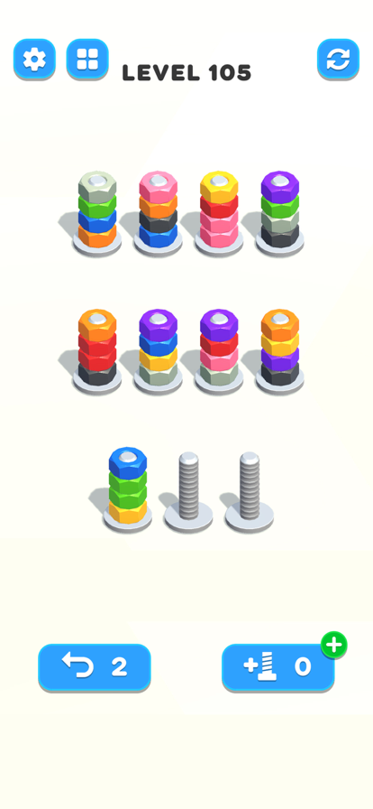 Nuts & Bolts, Color Screw Sort游戏截图