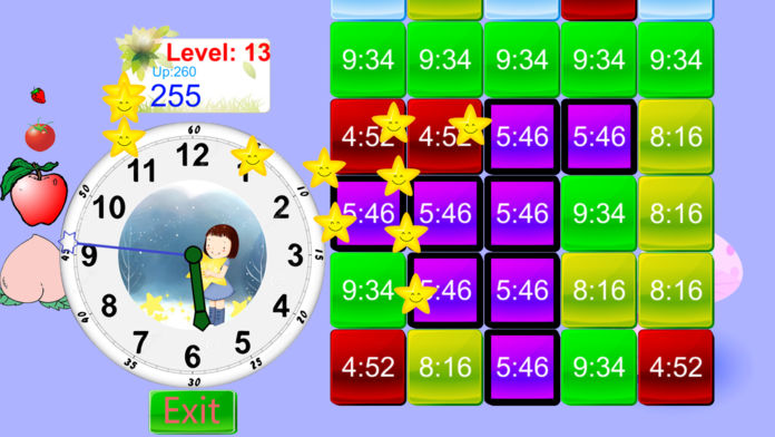 时钟消消乐 - 儿童和小朋友快乐学习时钟的好工具游戏截图