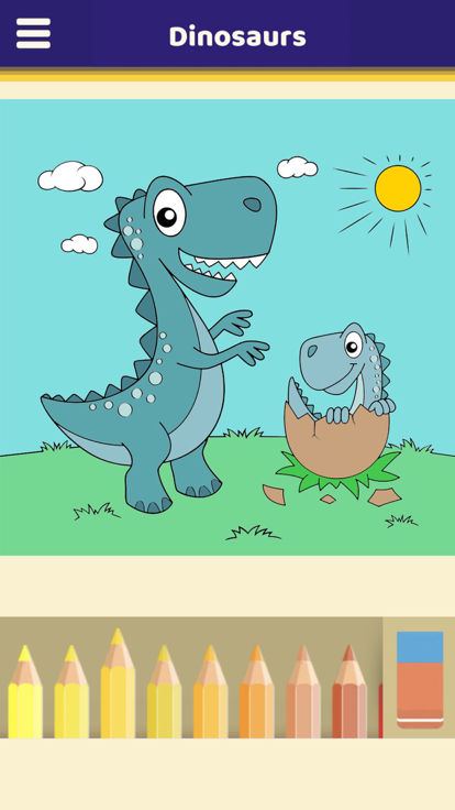 Lovely Dinosaurs Coloring Book游戏截图