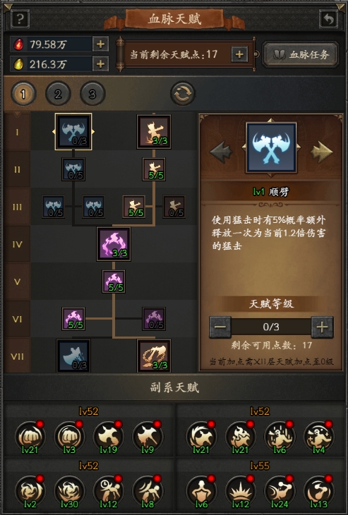 新增副系天赋