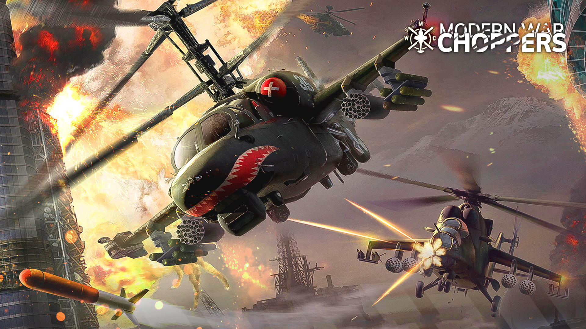 Modern War Choppers：玩家对战射击战争游戏游戏截图