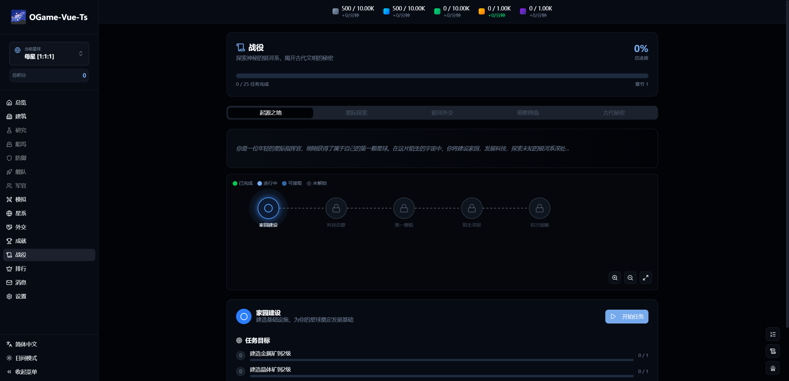 OGame Vue Ts游戏截图