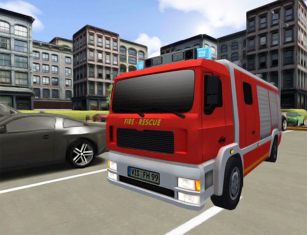 Screenshot of 消防员3D学校停车场