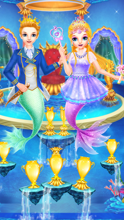 美人鱼婚礼化妆-女孩游戏游戏截图