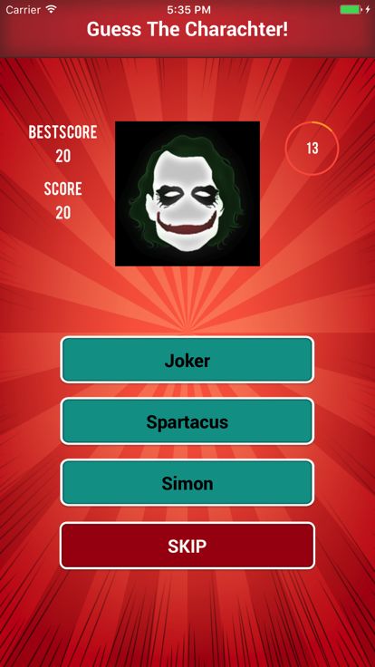 猜猜电影字符测验游戏截图