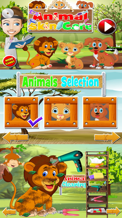 动物园里的动物洗沙龙 & 清洗模拟器游戏截图
