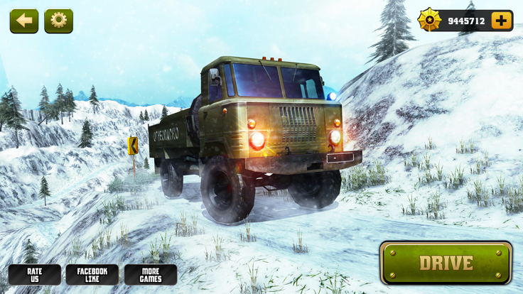 Off Road Army Truck Parking Sim - Snow Driving 3D游戏截图