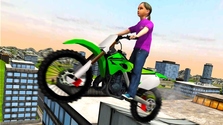 Kids MotorBike Stunt Rider - Rooftop Motorcycle 3D游戏截图