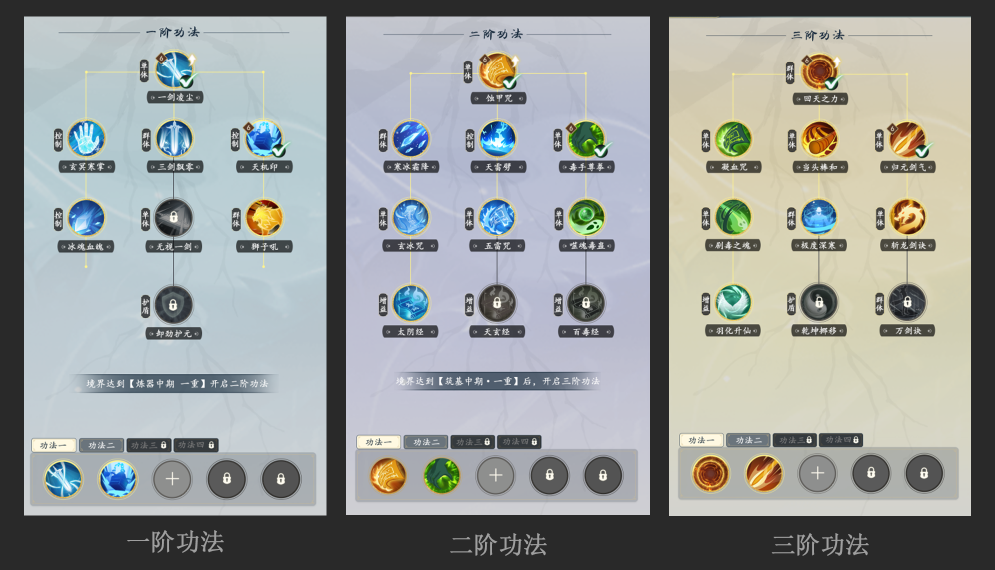 新功法多流派、多效果