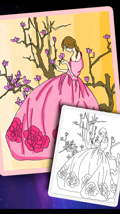 Bejoy 涂色画画本：美丽公主日记游戏截图