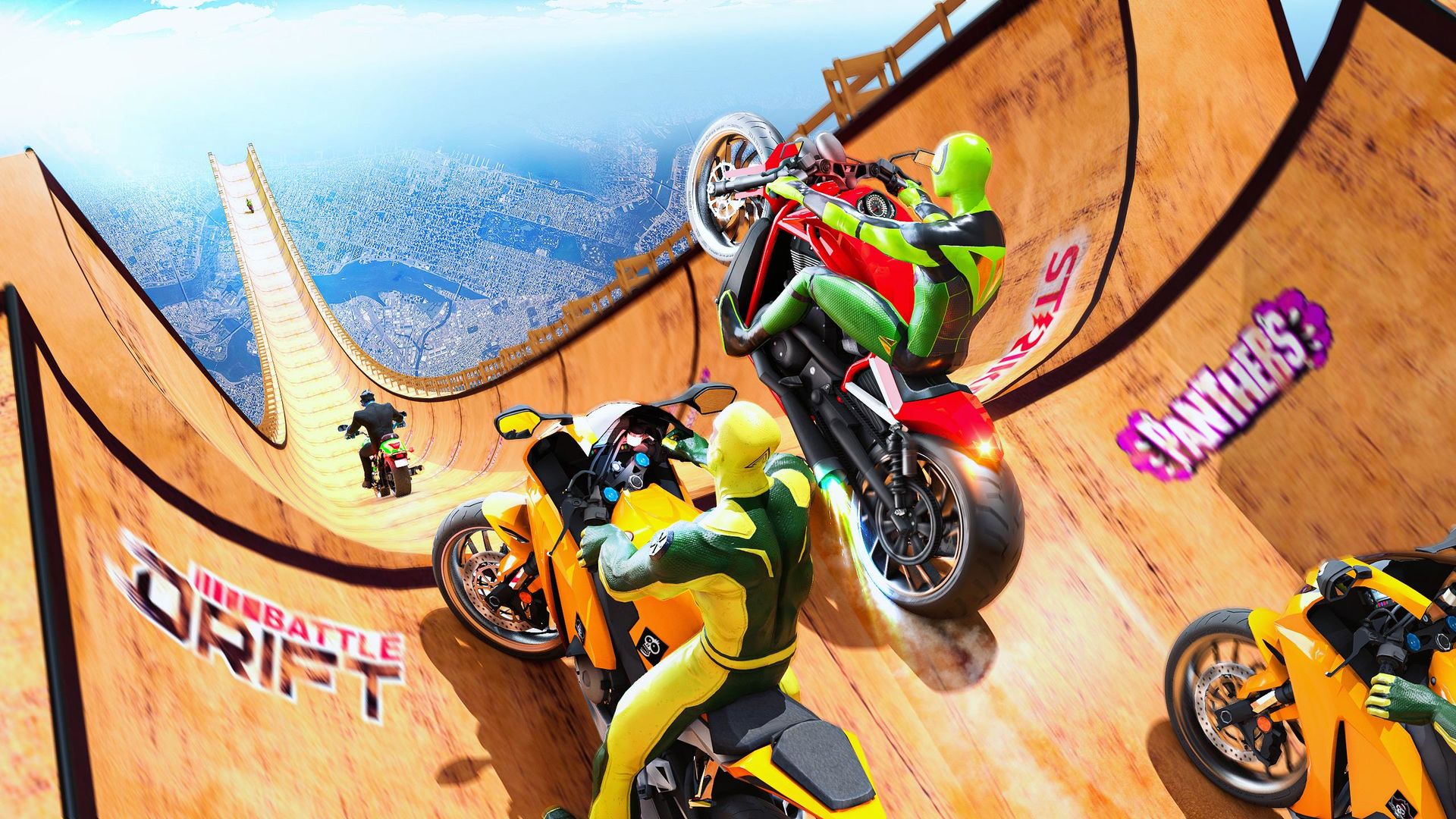 Screenshot of Superhero Bike Stunt GT Racing - Mega Ramp Games