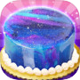 Galaxy Mirror Glaze Cake - Sweet Desserts Makericon