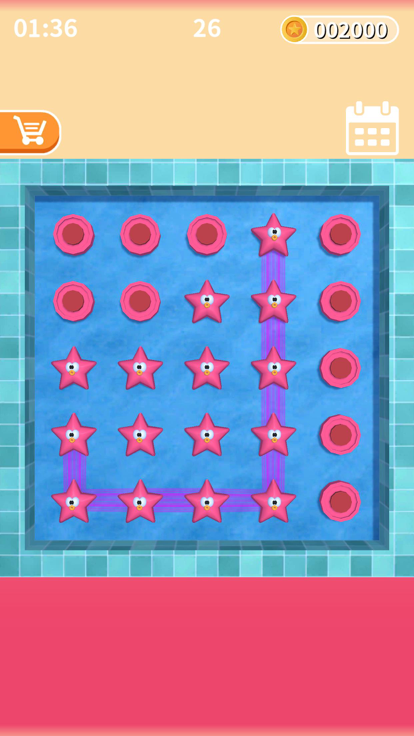 一笔画完-不经过红白点连线游戏截图