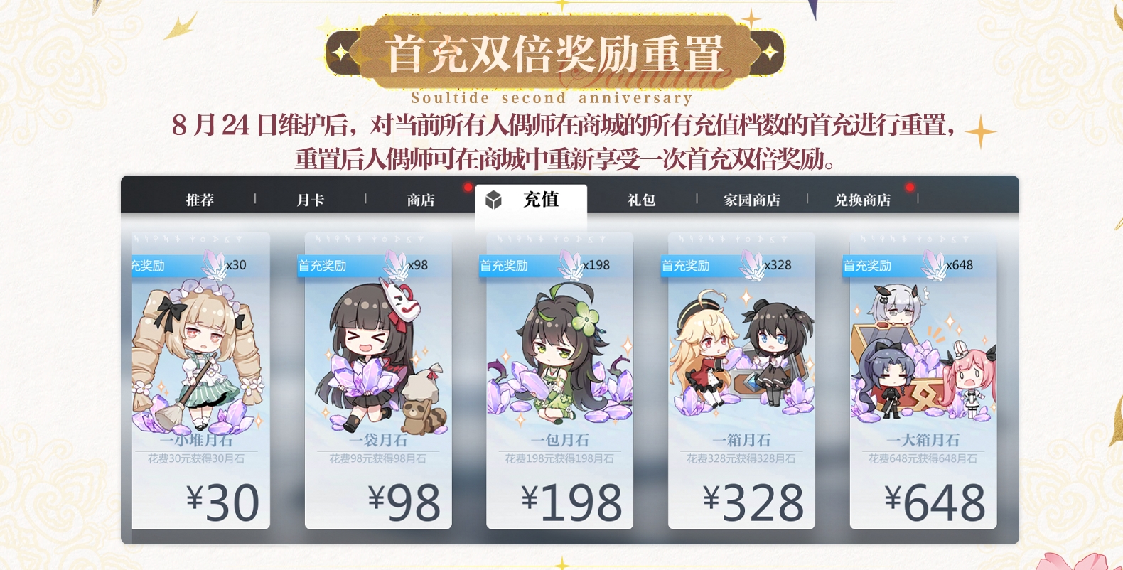 【首充双倍重置】