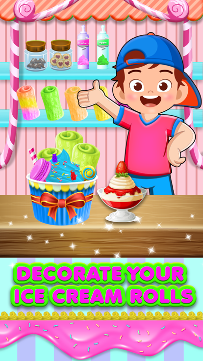 DIY冰淇淋卷制作游戏截图
