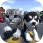 Cute Pocket Cat And Puppy 3Dicon