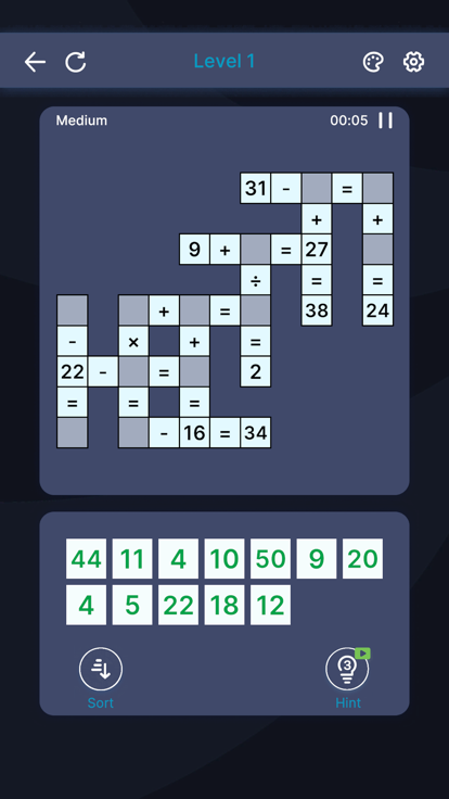Math Crossword - Number Cross游戏截图