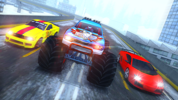 Crazy 4x4 Monster Truck Racer 2017-Stunt Racing 3D游戏截图