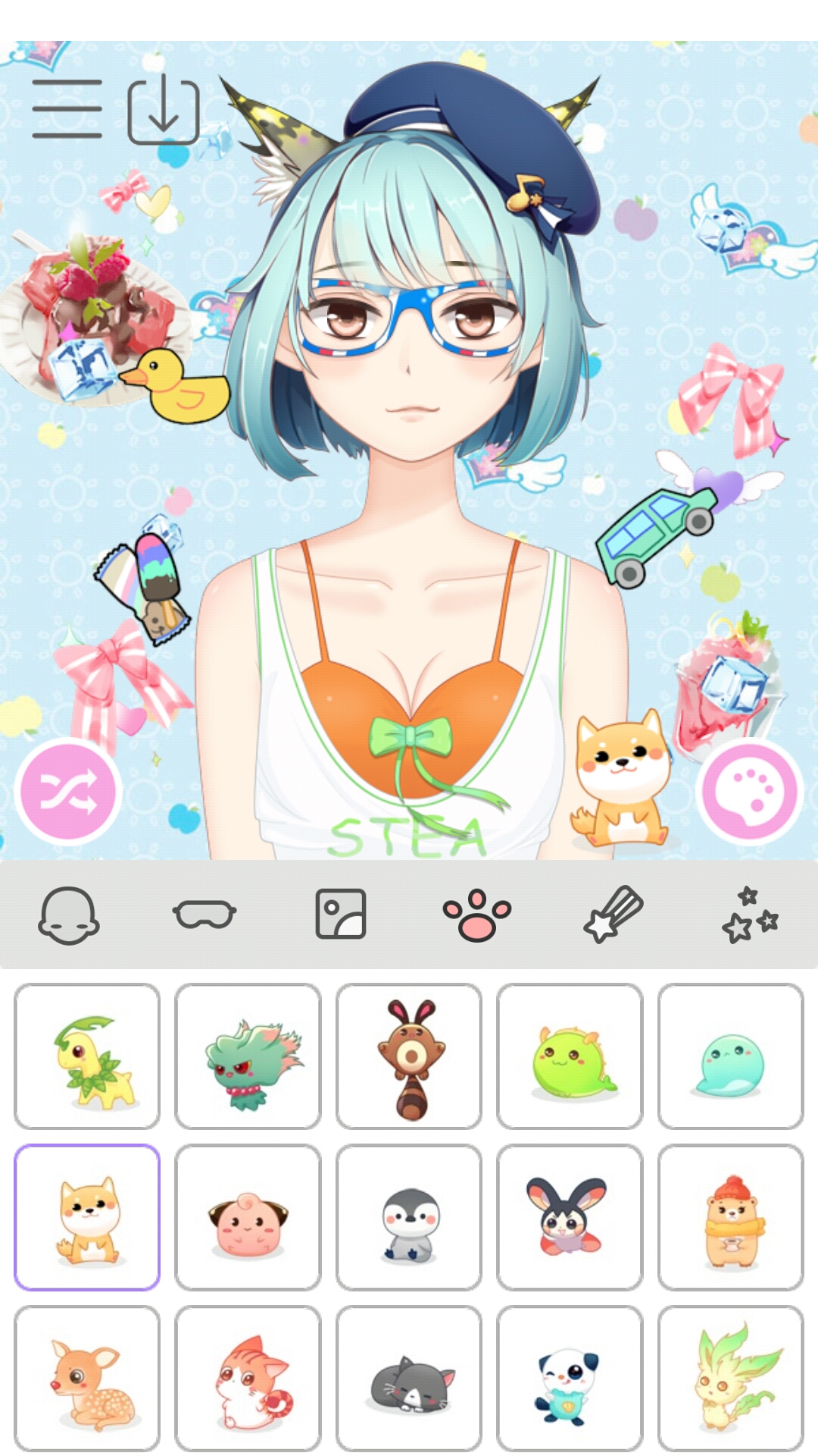 动漫女孩换装游戏截图