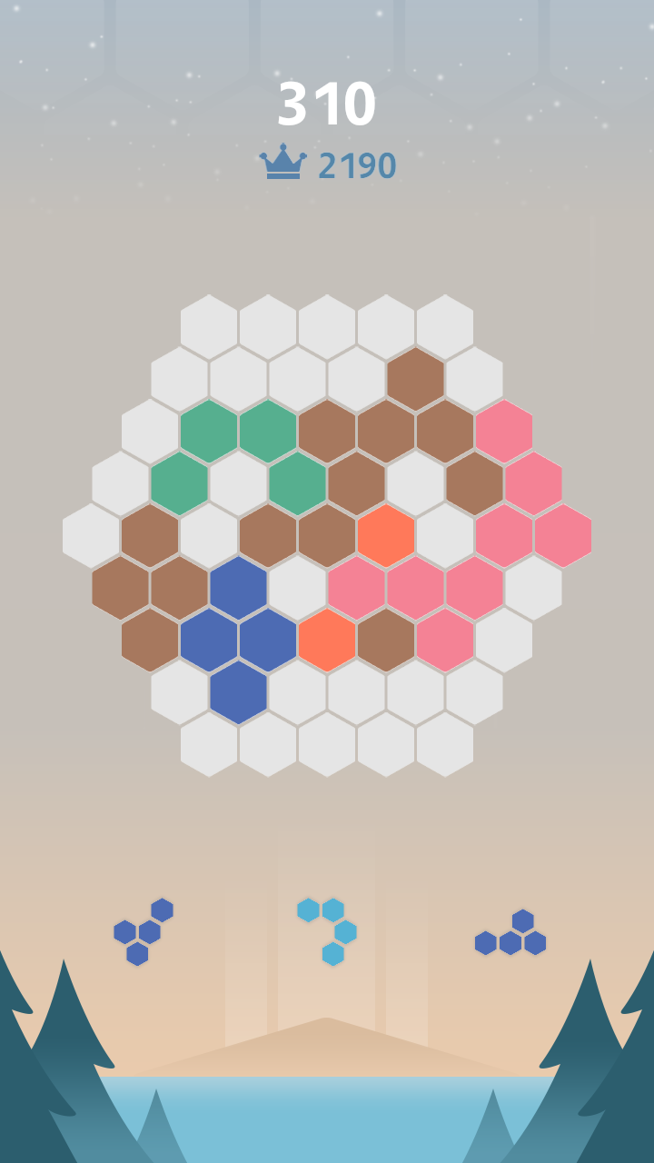 方块:六边形拼图游戏截图