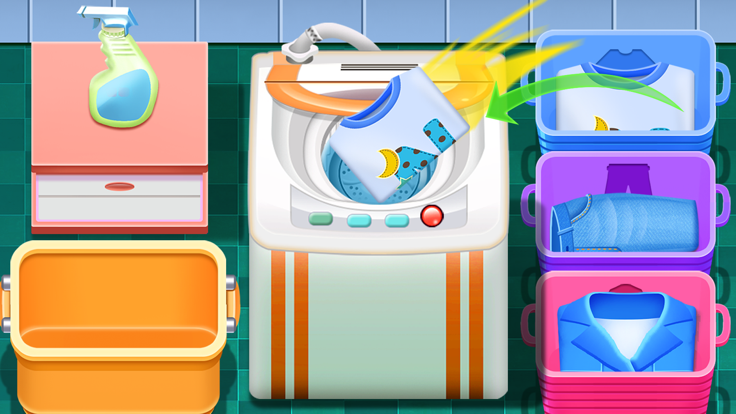 洗衣店模拟经营-休闲益智男孩女孩们的衣服清理游戏截图