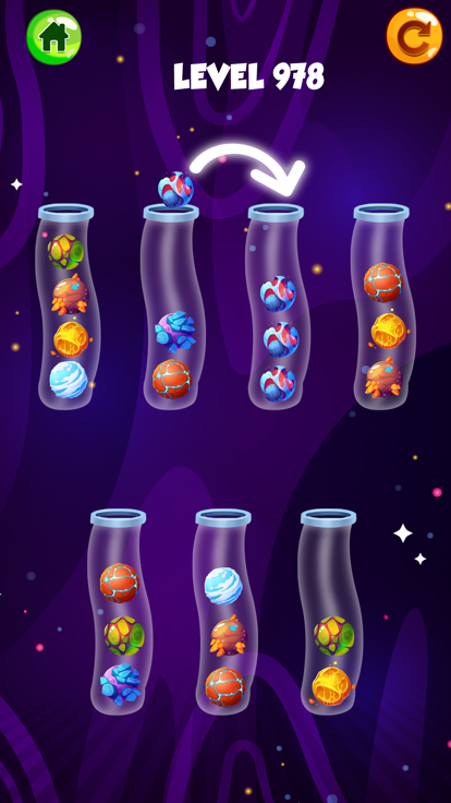 银河彩色球排序游戏 - 颜色排序游戏 - 球排序益智游戏游戏截图