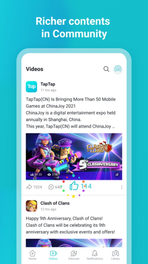 Screenshot of TapTap
