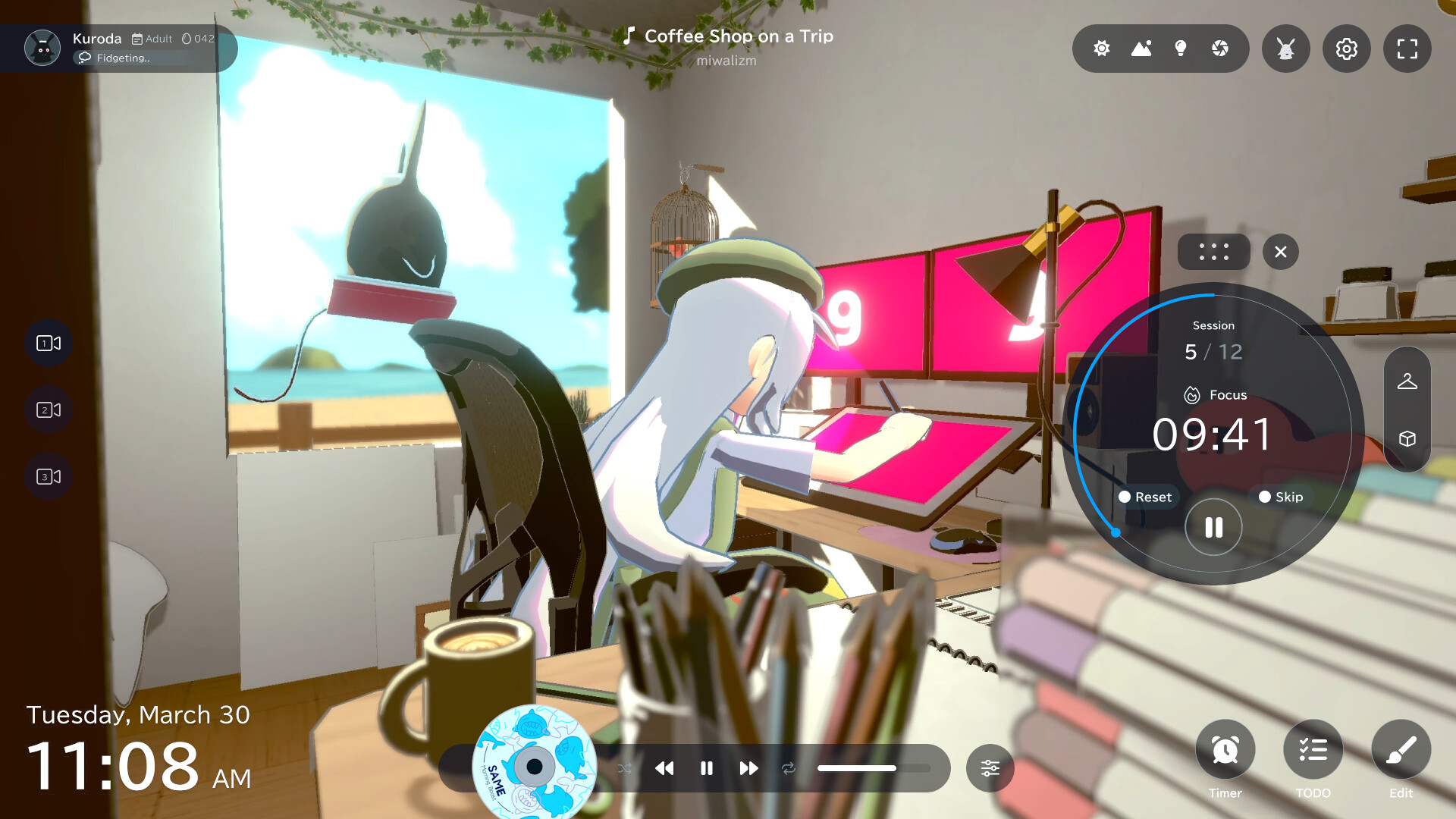 gogh: 虚拟形象与专注游戏截图