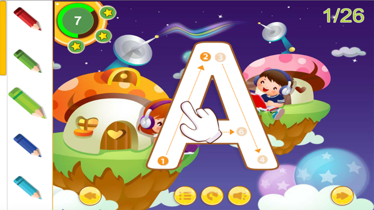 着色为孩子们写作的字母表 English Alphabet Tracing游戏截图