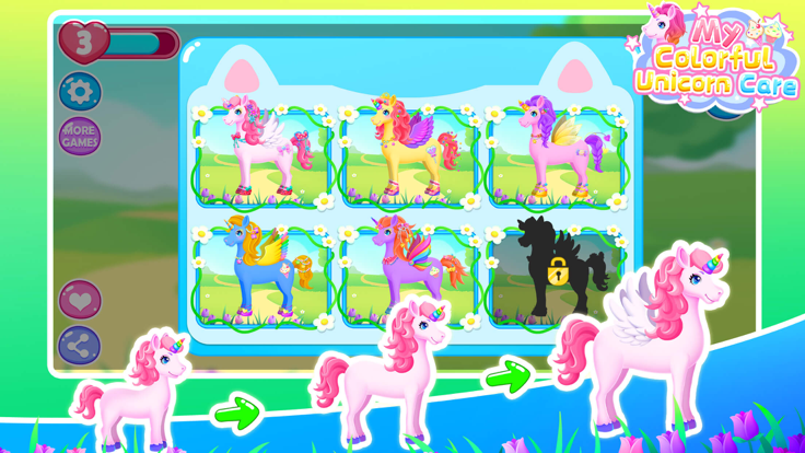 我的七彩独角兽护理-呵护你喜欢的小马游戏截图